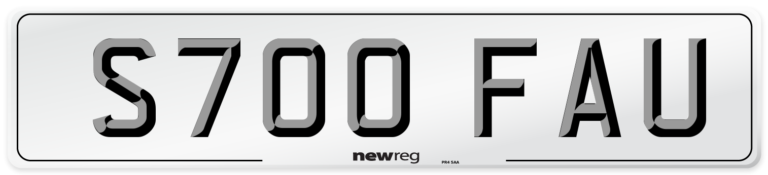 S700 FAU Number Plate from New Reg